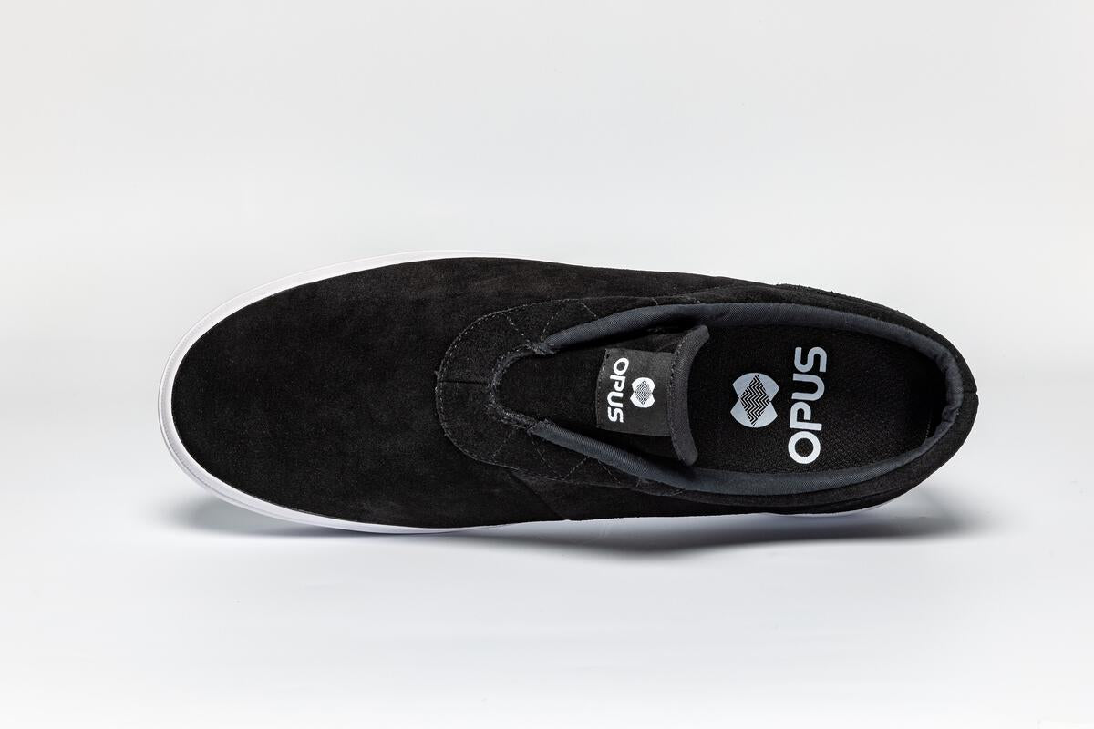 Honey Slip (Black Suede / White)