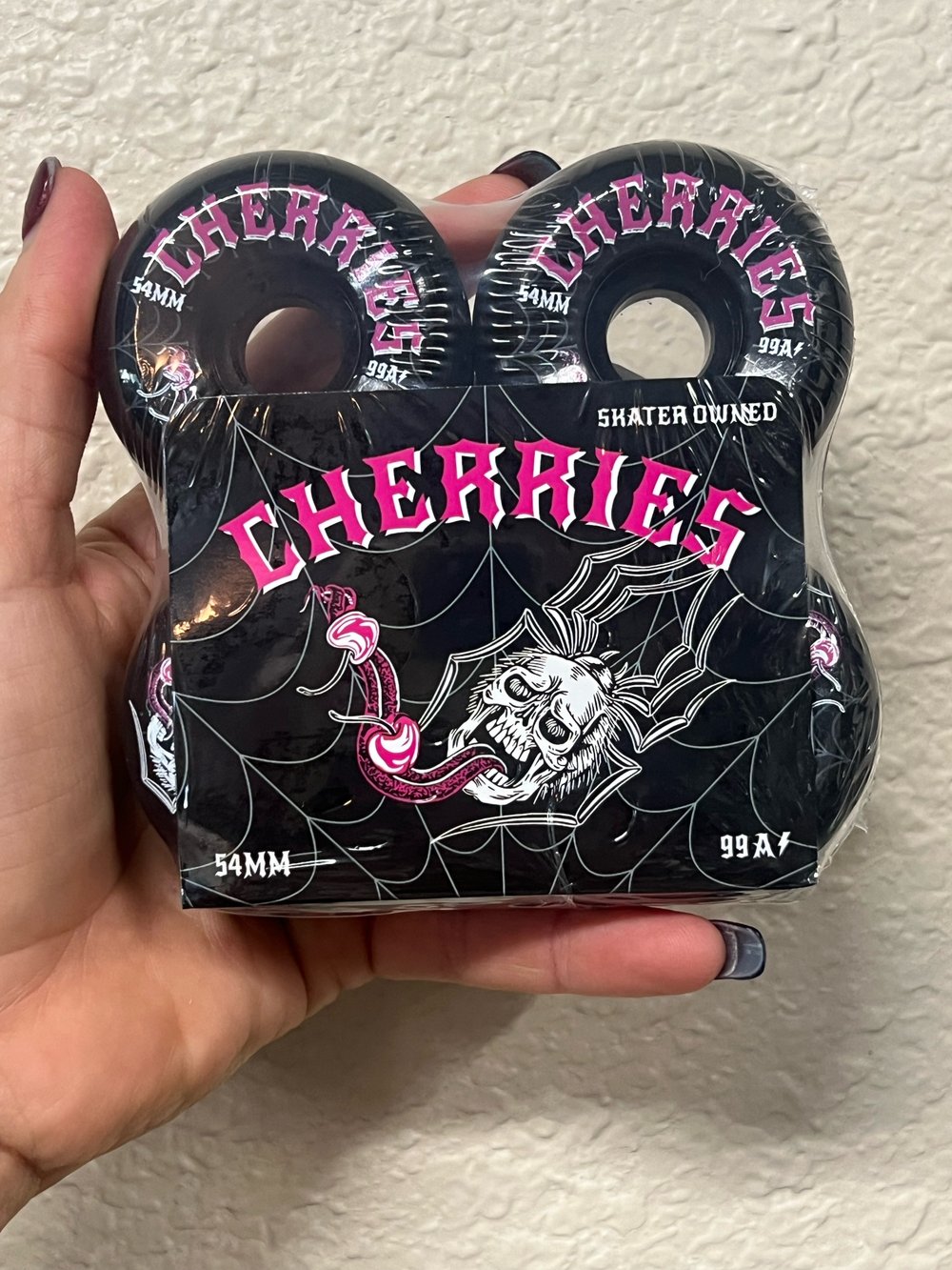 Cherries Spiders Black Conical 99a Skateboard Wheel