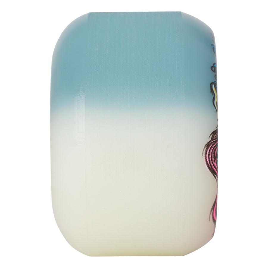 Hairballs 50-50 White/Teal 95a Skateboard Wheel