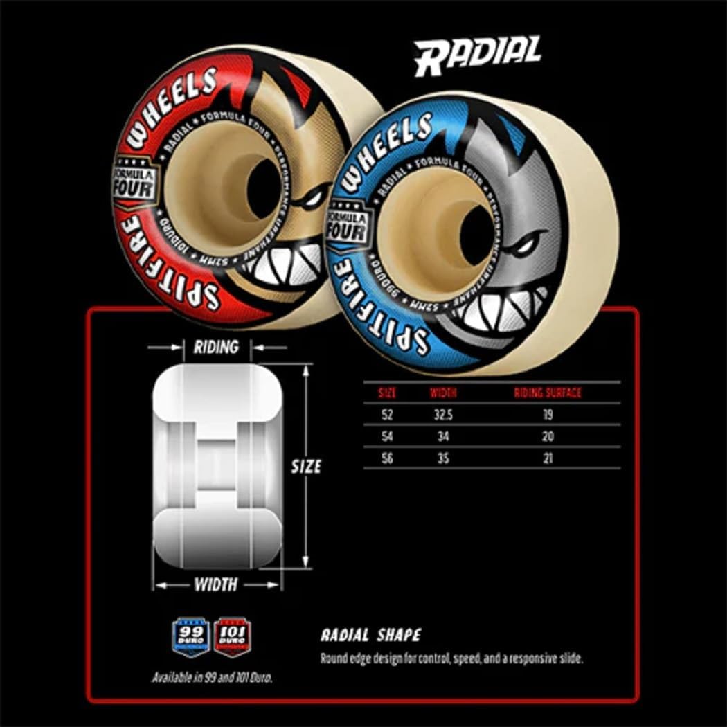 Spitfire Formula Four x April Bighead Rose Radial 56mm 99a Skateboard Wheel (Black / Blue Swirl))