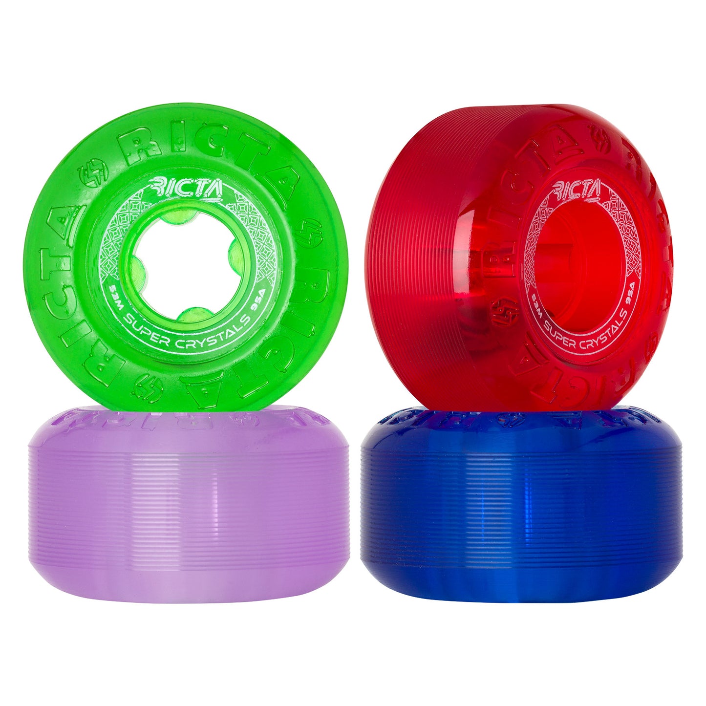Super Crystals Clear Multi Color 95a Skateboard Wheel