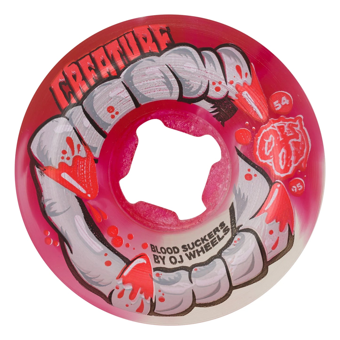 OJ Wheels x Creature DNA Curbsuckers Bloodsuckers Red Clear Swirl 95a Skateboard Wheel