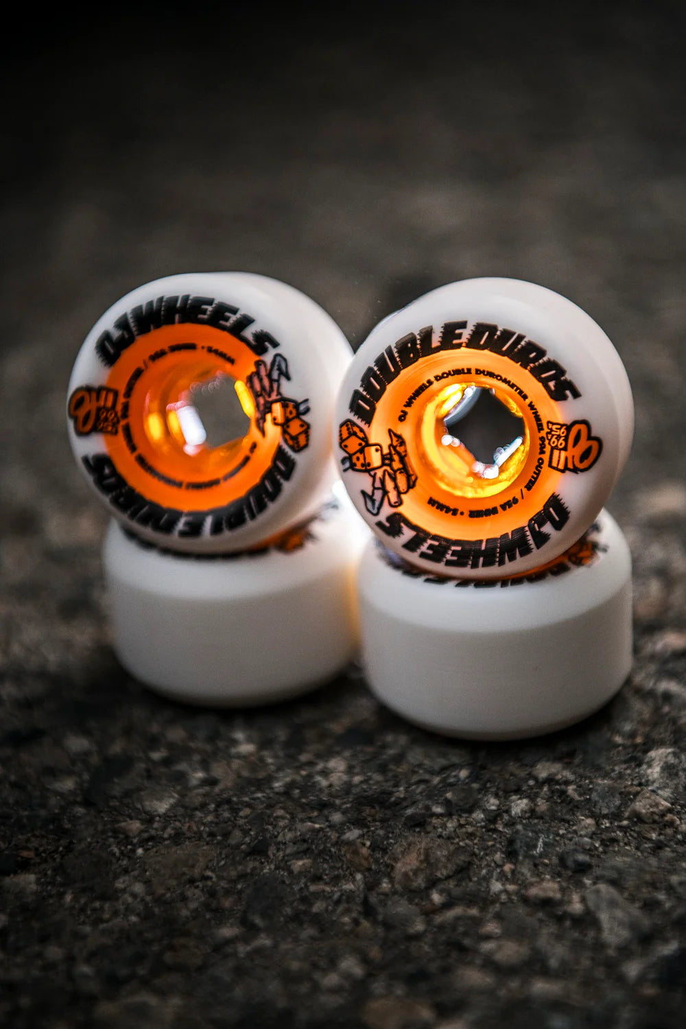 Double Duro Mini Combo White / Orange 99a/95a Skateboard Wheel