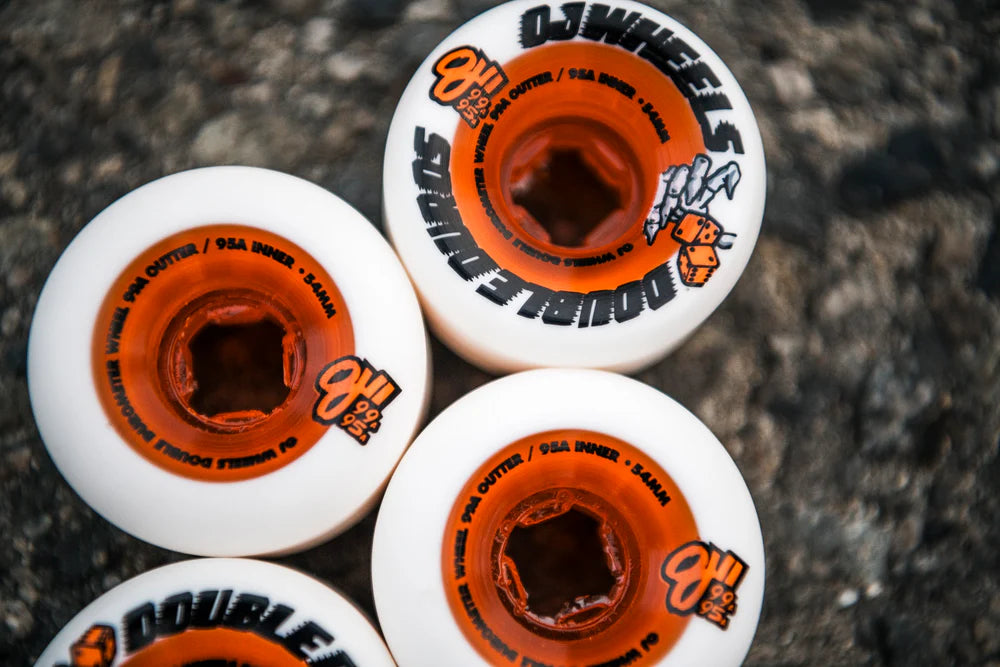 Double Duro Mini Combo White / Orange 99a/95a Skateboard Wheel