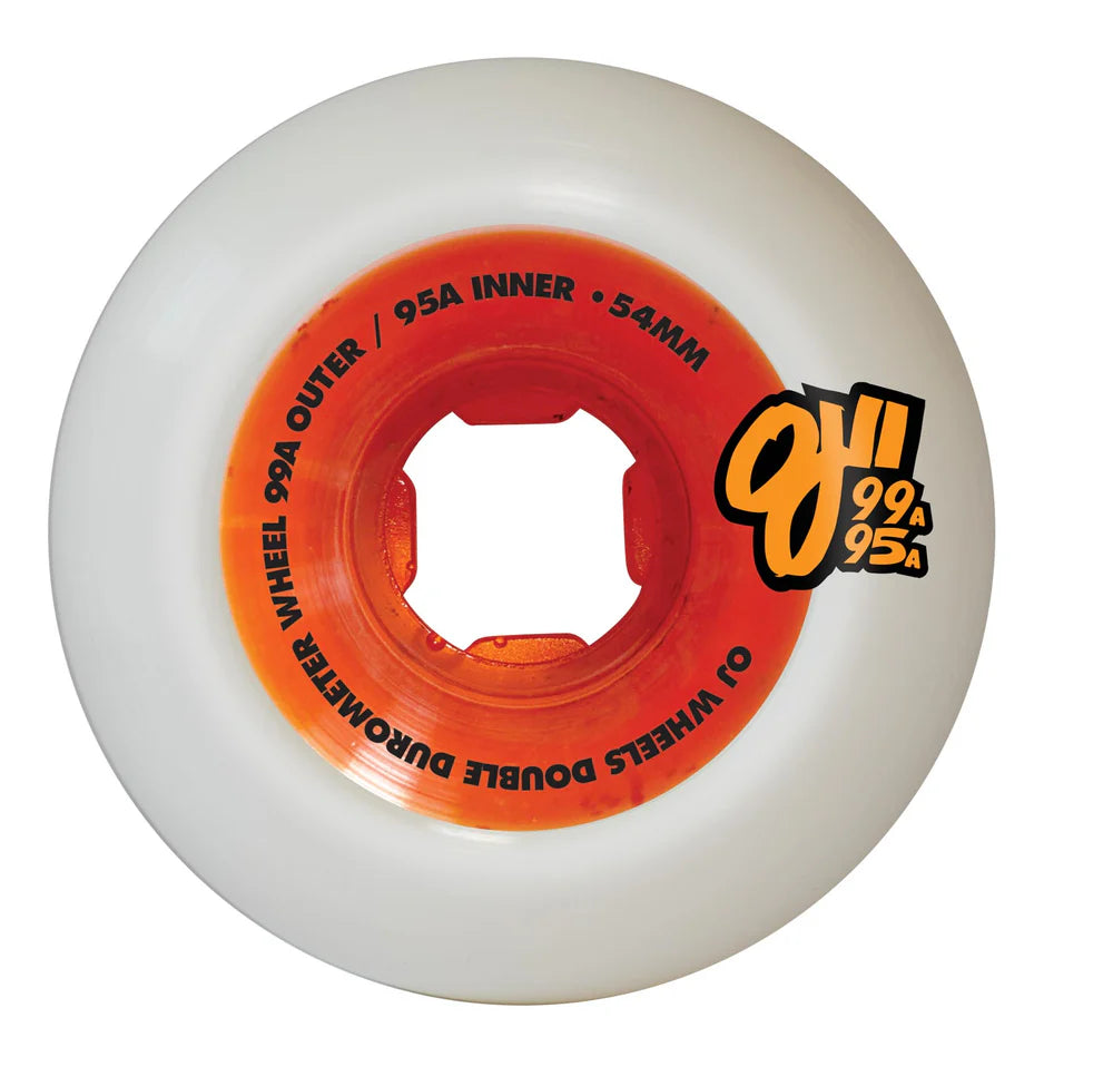 Double Duro Mini Combo White / Orange 99a/95a Skateboard Wheel