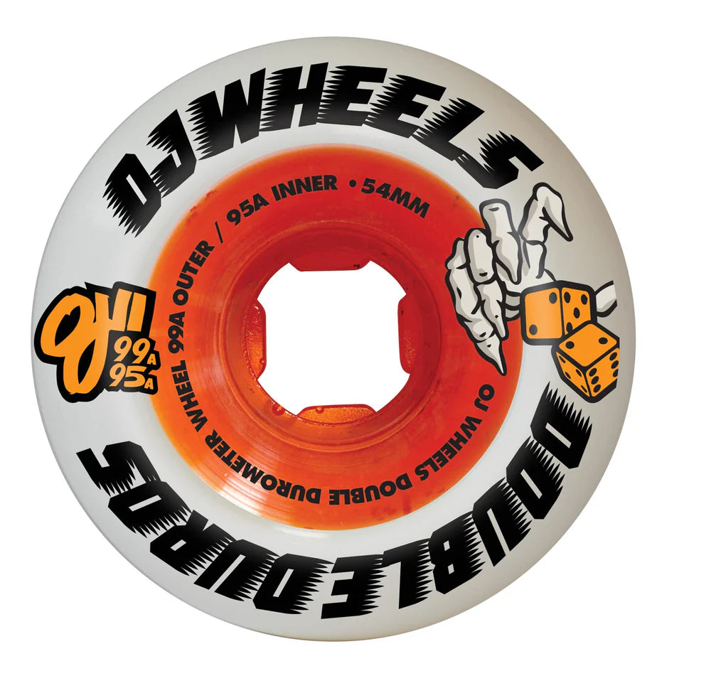 Double Duro Mini Combo White / Orange 99a/95a Skateboard Wheel