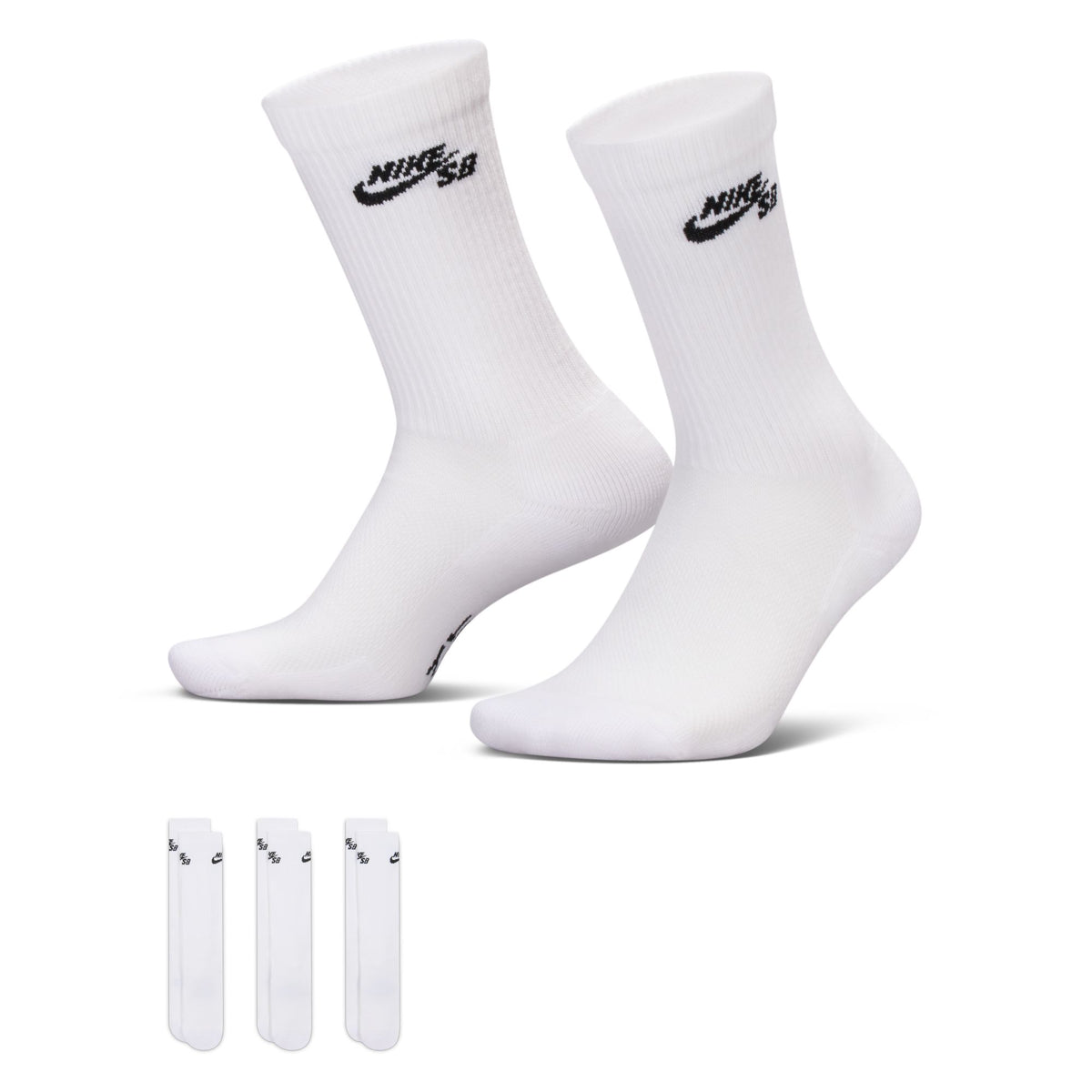Nike SB Everyday Elevated 3 Pack Sock (White)