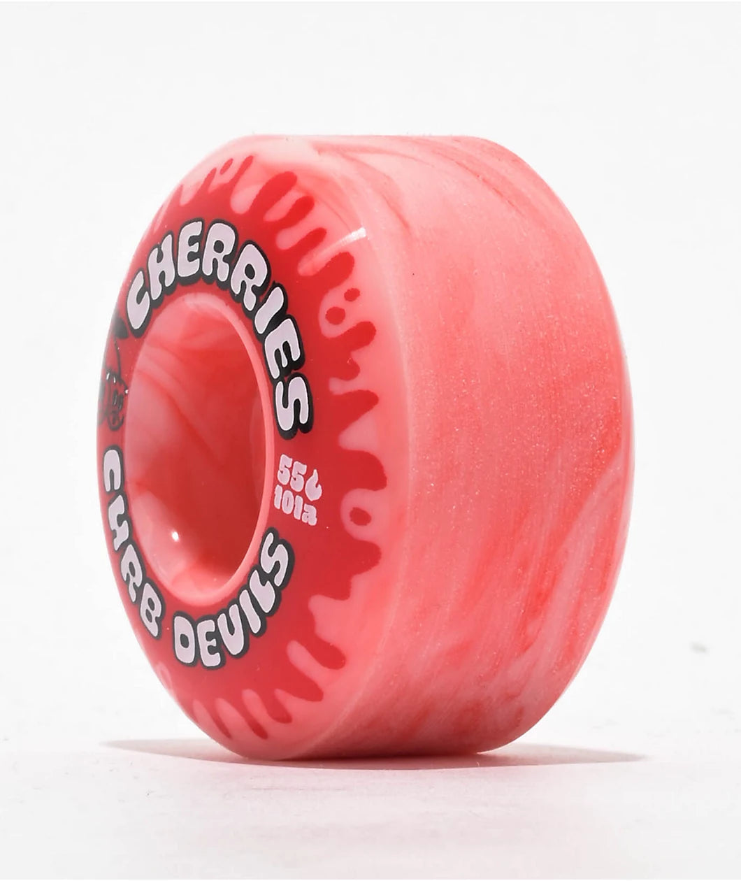 Cherries 55mm Curb Devils Red / White Swirl 101a Skateboard Wheel