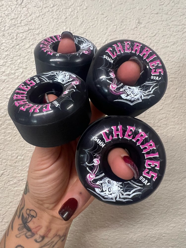 Cherries Spiders Black Conical 99a Skateboard Wheel