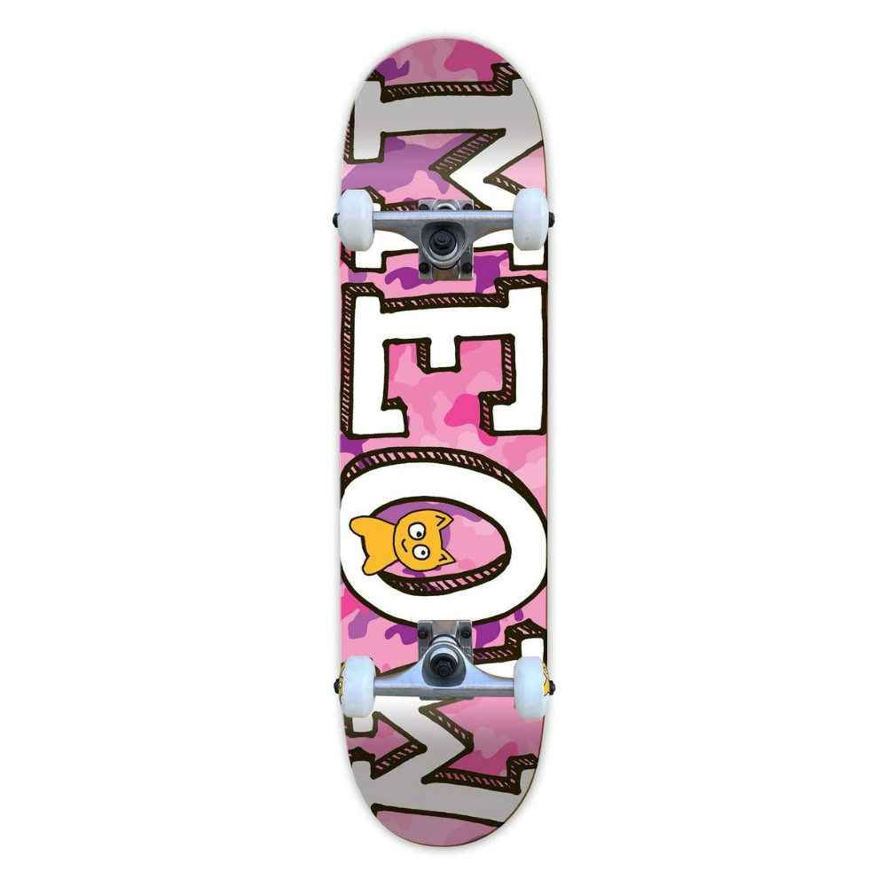 Meow Skateboards Logo Camo Pink 7.50" Complete Skateboard