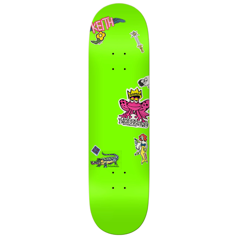 Krooked Cromer Neon Sticker 8.25" Skateboard Deck