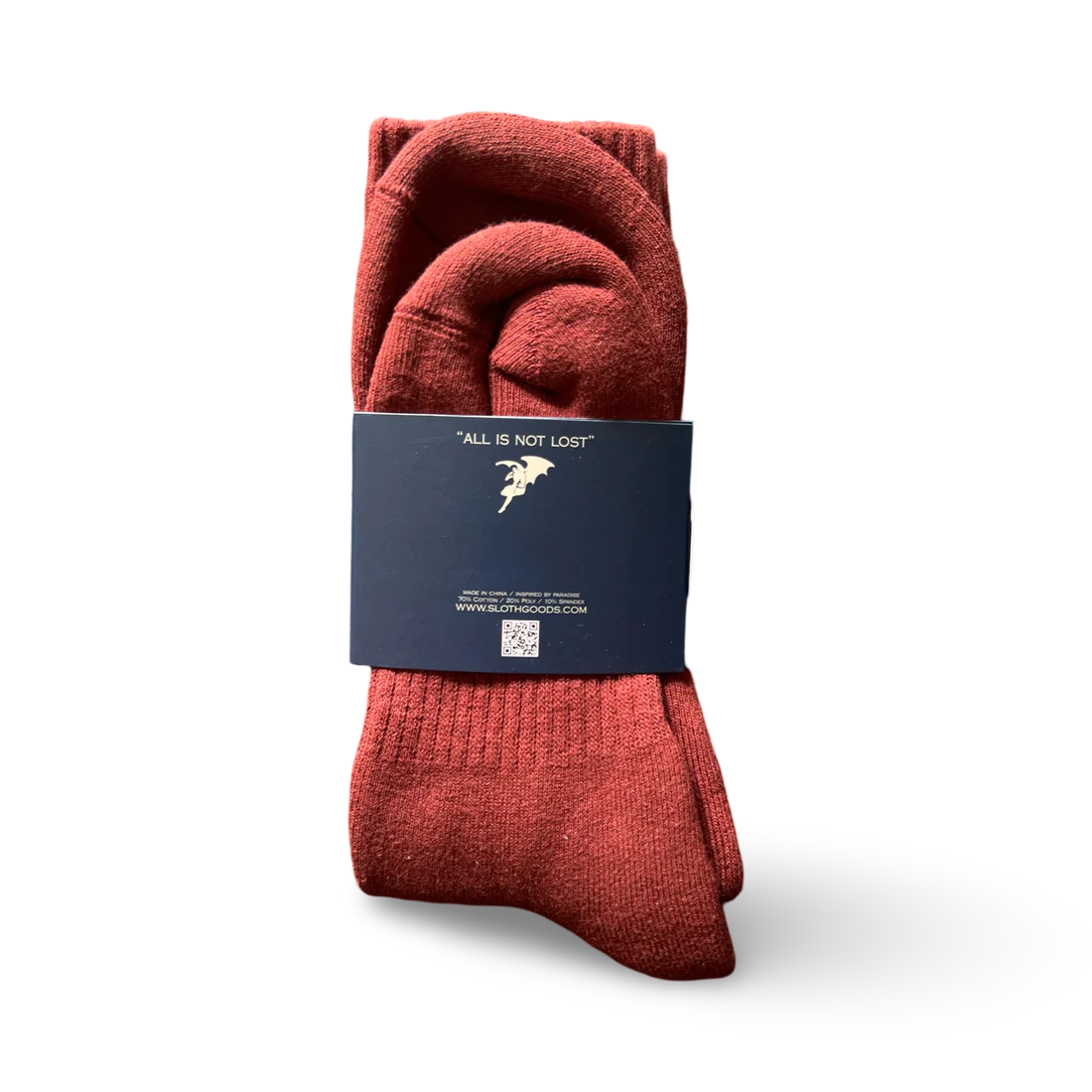 Sloth Text Socks (Cardinal)