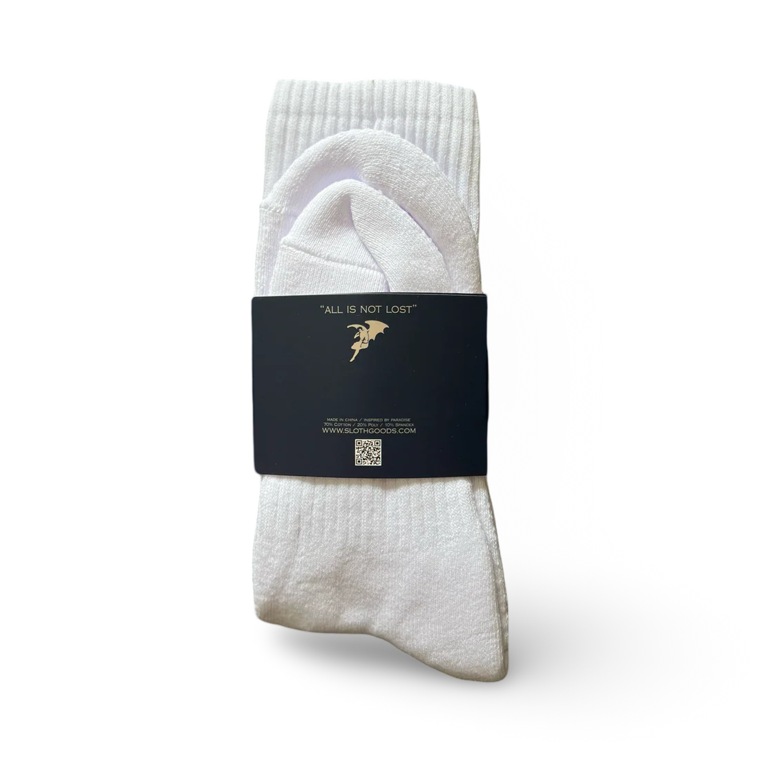 Sloth Text Socks (White)