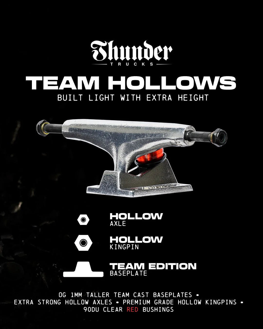 Team Hollows Skateboard Truck (Polished)