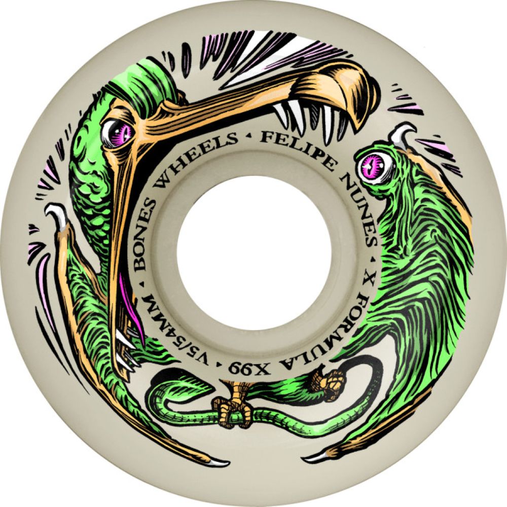 BONES WHEELS X-Formula Skateboard Wheels Nunes Dino Sortas V5 Sidecut 99a