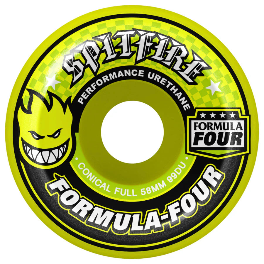 Spitfire Formula Four Conical Full 99a Skateboard Wheel (Colored Spitfire Formula Four Conical Full 99a Skateboard Wheel (Colored