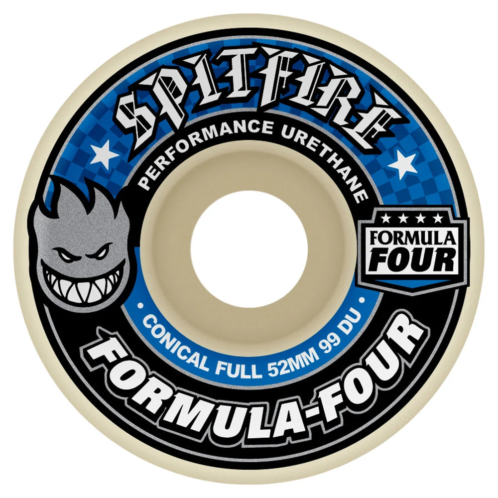 Spitfire Formula Four Conical Full 99a Skateboard Wheel (Blue Print)
