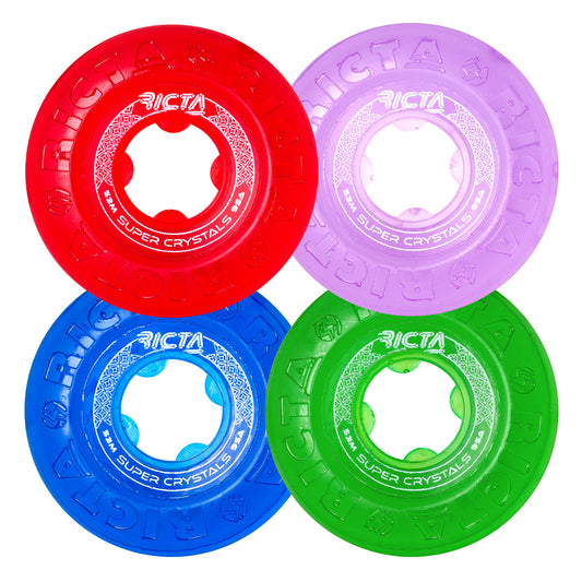 Super Crystals Clear Multi Color 95a Skateboard Wheel