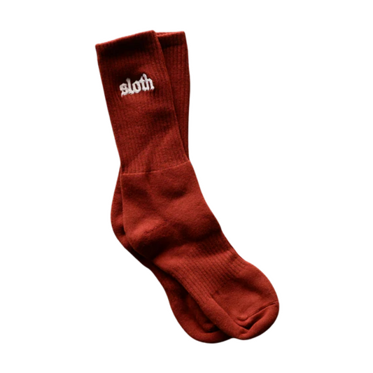 Sloth Text Socks (Cardinal)
