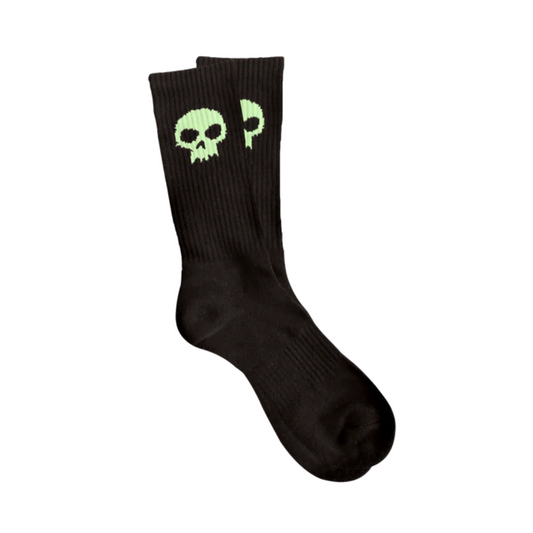 Zero Single Skull Socks (Black / Glow)