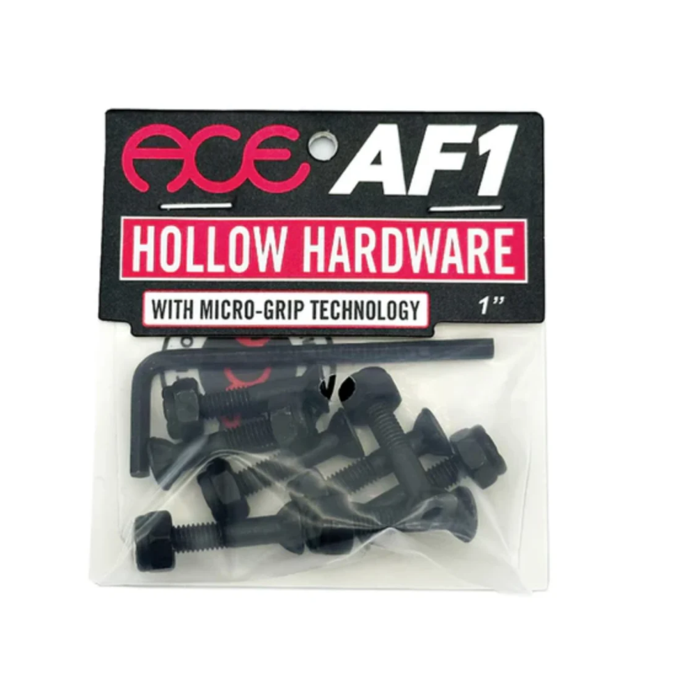 Ace 1" AF1 Hollow Bolts w/ Grippers Allen Skateboard Hardware