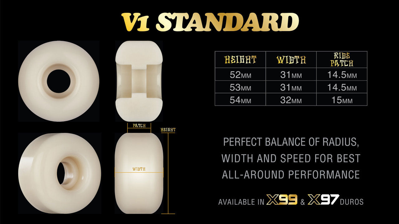 BONES WHEELS X-Formula Joslin Rampage V1 Standard 99A Skateboard Wheels