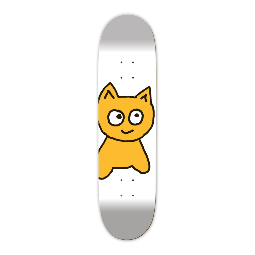 Meow Big Cat 7.75" Skateboard Deck (White)