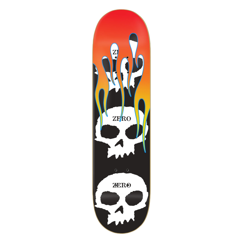 Zero 3 Skull With Flames Skateboard Deck