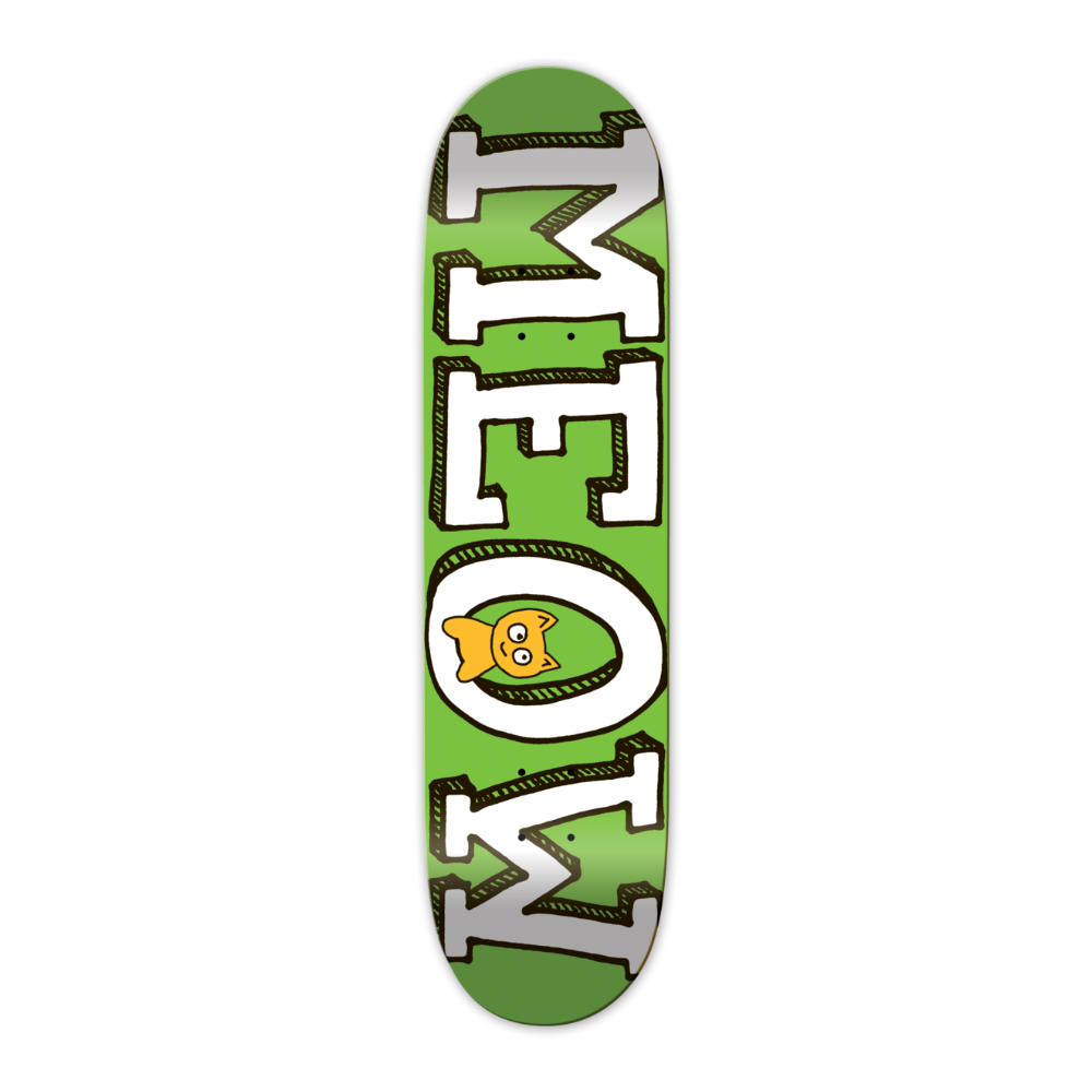 Meow Logo 8.25" Skateboard Deck (Green)