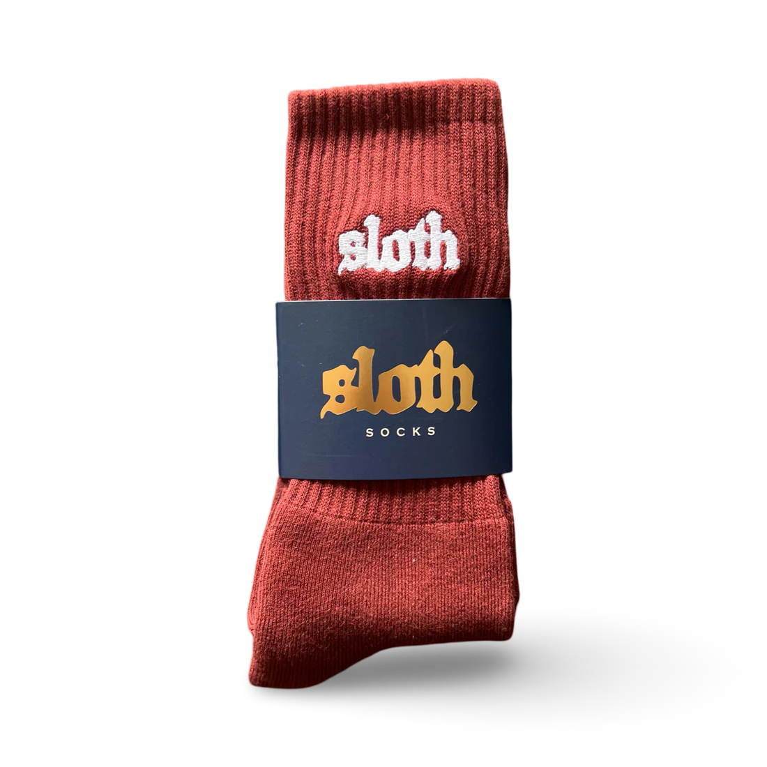 Sloth Text Socks (Cardinal)