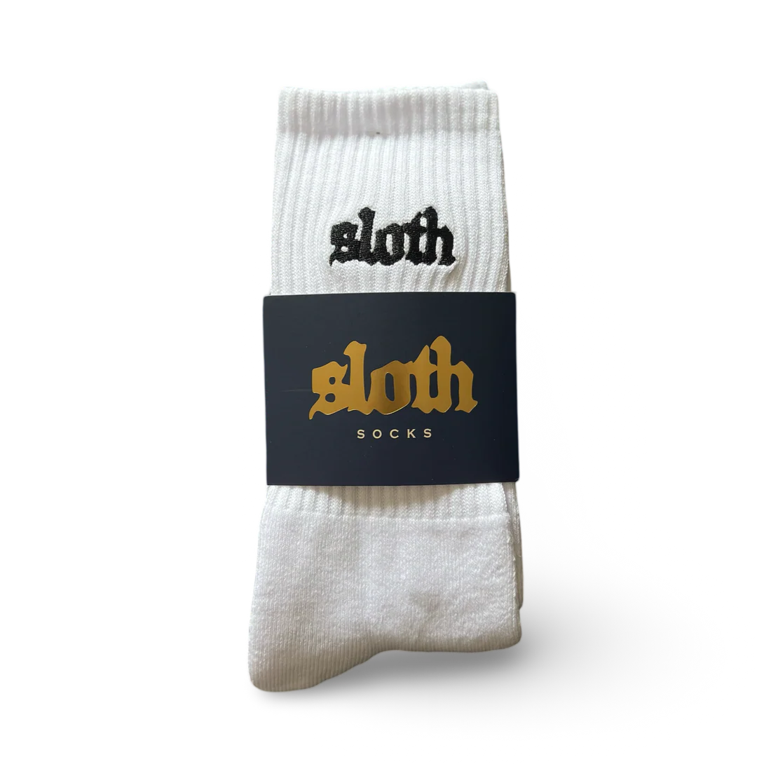 Sloth Text Socks (White)