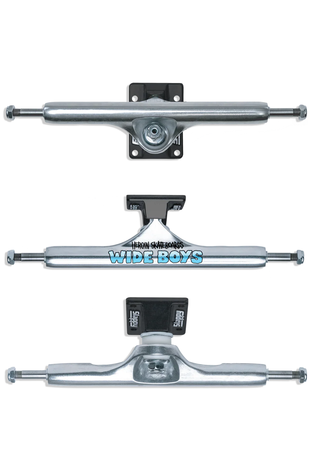 Slappy ST1 Hollow Wide Boy 11.00" Skateboard Truck (Polished / Black)