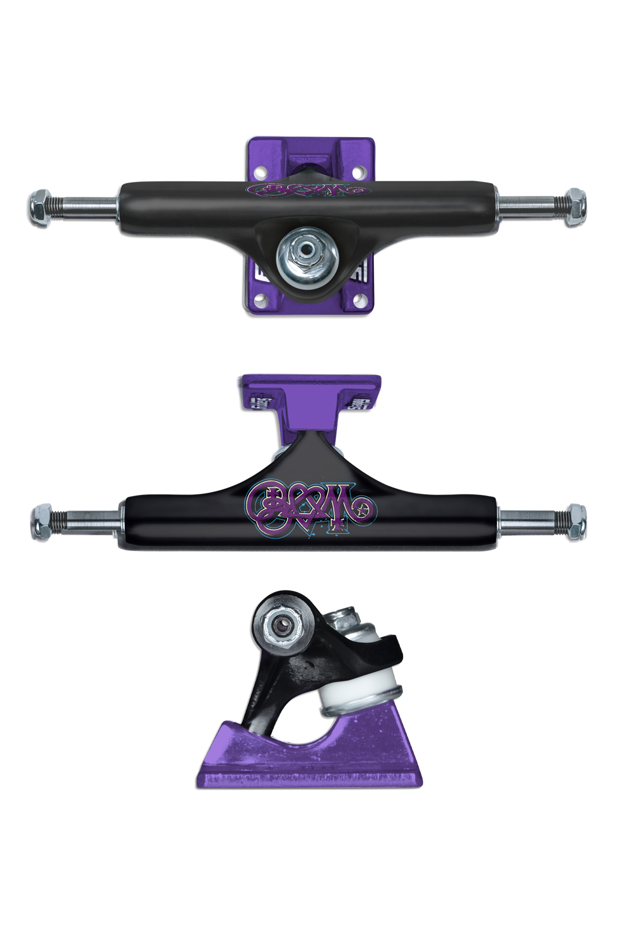 Slappy ST1 Hollow Bam Skateboard Truck (Black / Purple)
