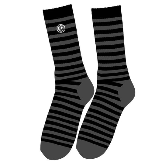 Striped Star & Moon Sock (Grey)