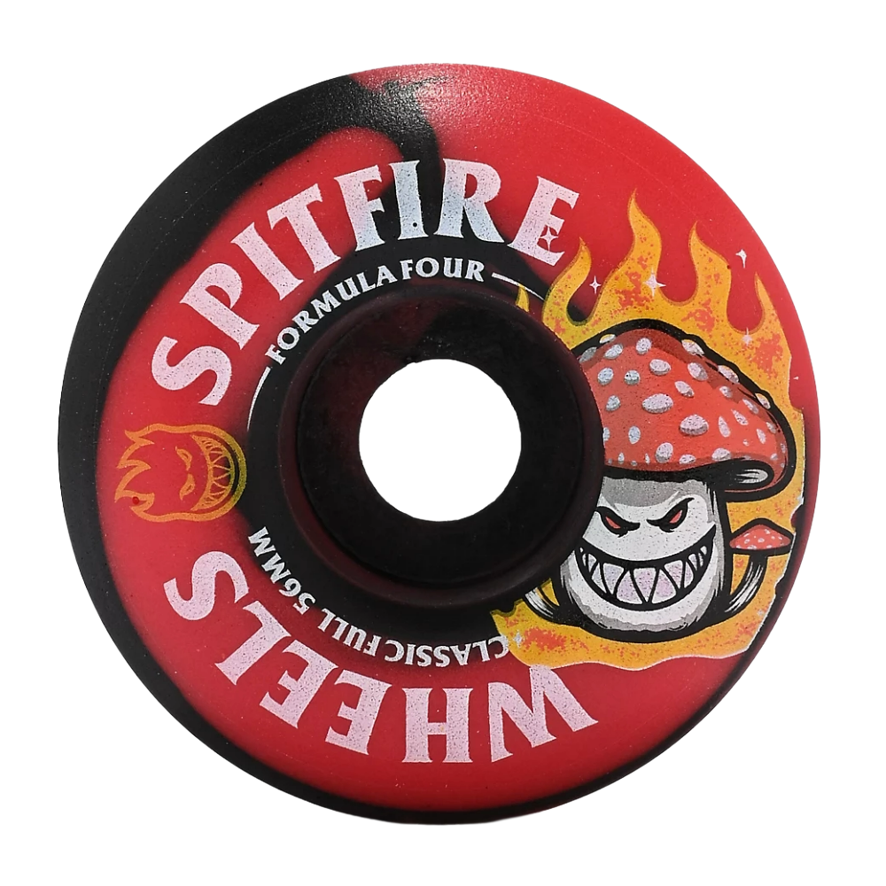 Spitfire Formula Four Classic Full Shroom Bighead 99a Skateboard Wheel (Black / Red Swirl)