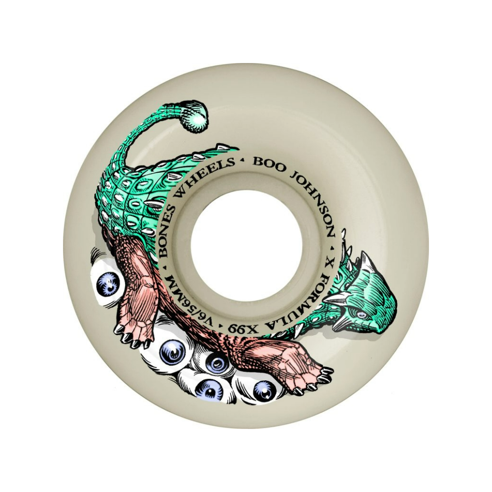 BONES WHEELS X-Formula Boo Johnson Dino-Sortas Widecut V6 Sidecut 99a Skateboard Wheels