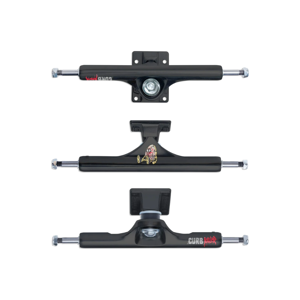 Slappy Trucks ST1 Inverted Curb Killer 10.00" Skateboard Trucks (Matte Black)