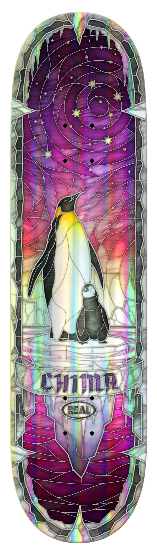 Real Chima Holographic Rainbow Foil Cathedral 8.25" Skateboard Deck