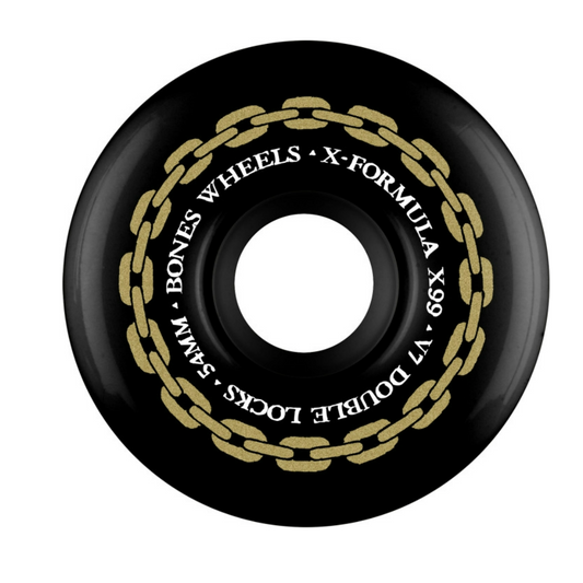 BONES WHEELS X-Formula XF V7 Double Locks 99a Skateboard Wheels (Black)