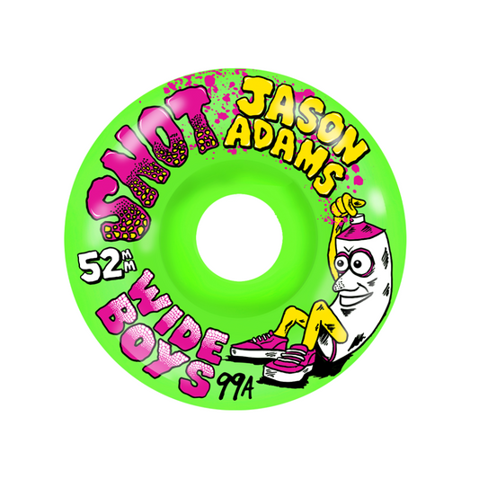 Snot Wheel Co. Jason Adams Wide Boys 52mm 99a Skateboard Wheel (Green)