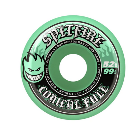 Spitfire Formula Four Conical Full 52mm 99a Skateboard Wheel (Teal)