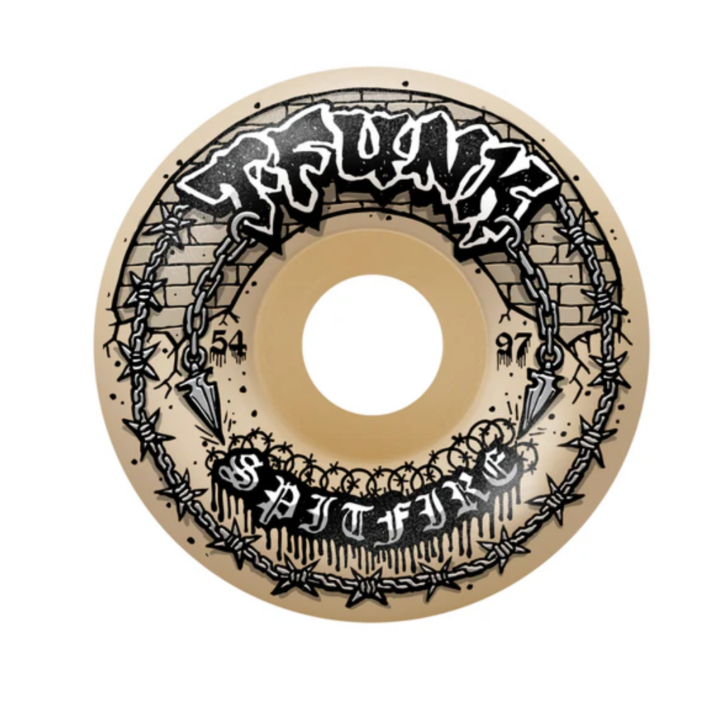 Spitfire Formula Four T-Funk Raw Radial Full 54mm 97a Skateboard Wheel (Natural)