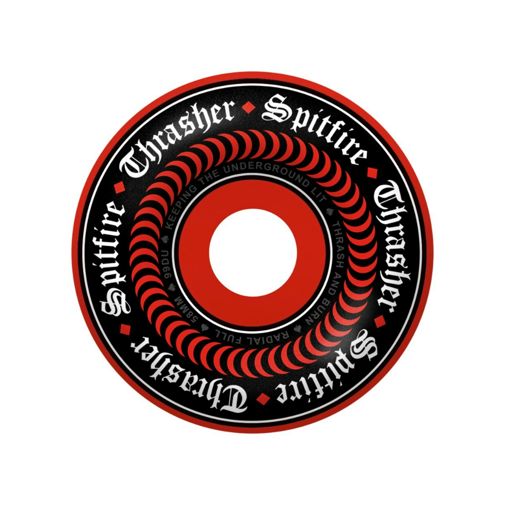 Spitfire x Thrasher Oath Formula Four Radial Full 99a Skateboard Wheel (Red)