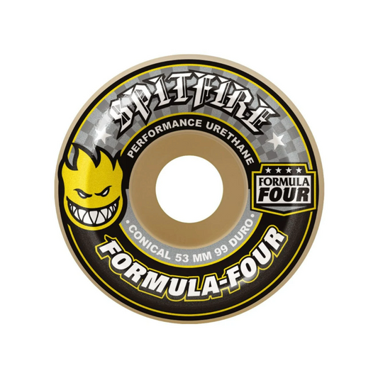 Spitfire Formula Four Conical 99a Skateboard Wheel (Yellow Print)