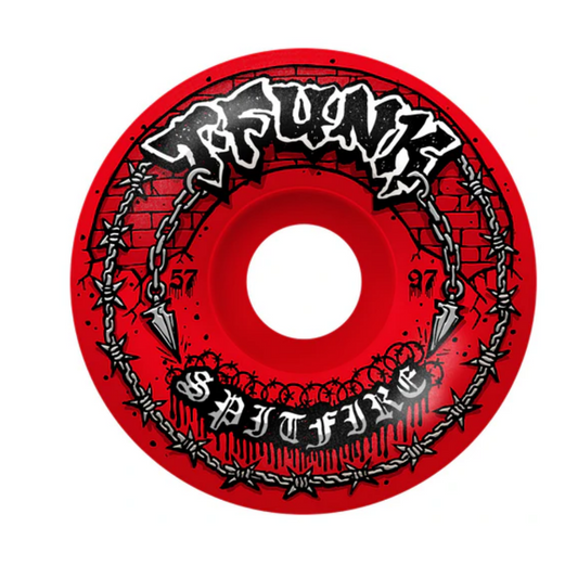 Spitfire Formula Four T-Funk Raw Radial Full 57mm 97a Skateboard Wheel (Red)