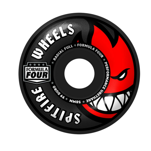 Spitfire Formula Four Radial Full 58mm 99a Skateboard Wheel (Black)