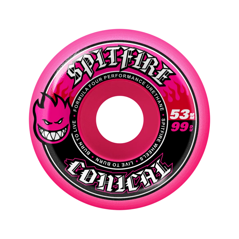Spitfire Formula Four Conical 53mm 99a Skateboard Wheel (Pink)