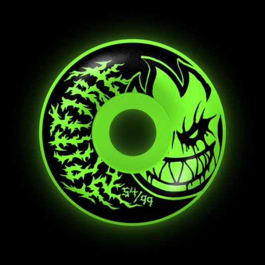 Spitfire Formula Four Deathmask II Radial Full 54mm 99a Skateboard Wheel (Glow In The Dark)