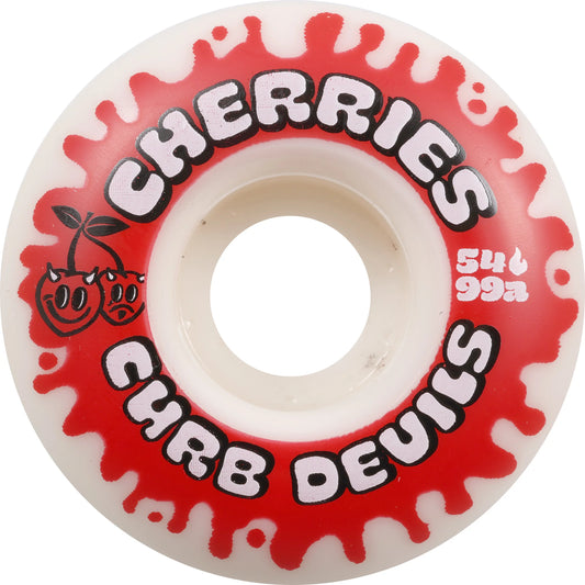 Cherries 54mm Curb Devils White 99a Skateboard Wheel