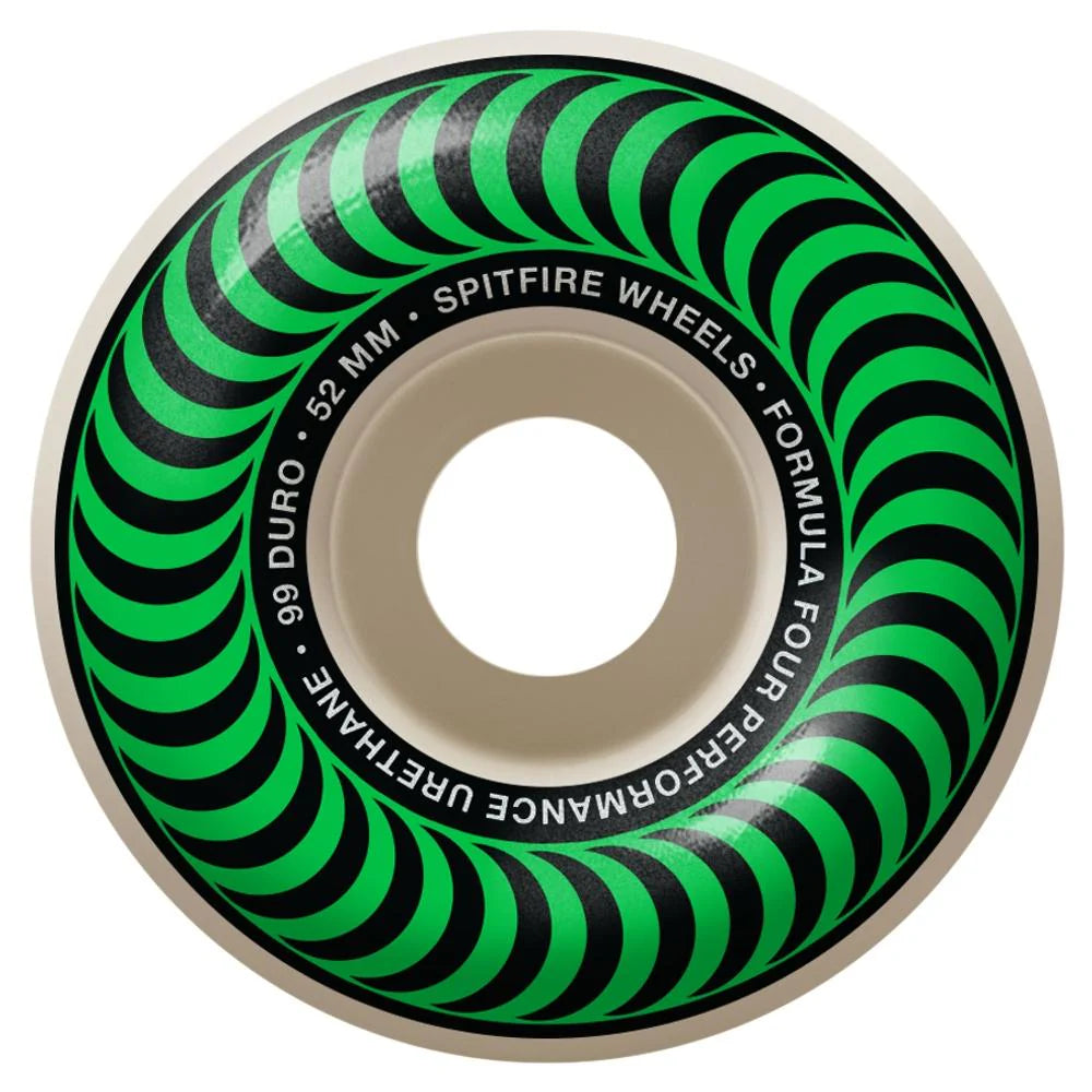 Spitfire Formula Four Classic 52mm 99a Skateboard Wheel (Green)